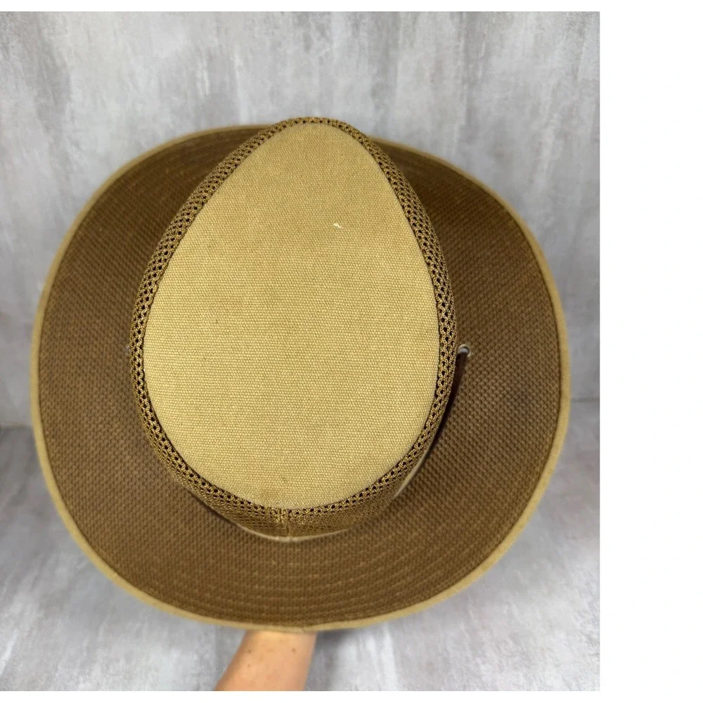 Henschel Hat Co Breezer Mesh Safari Sun Hat Tan Cotton Mens XL Adjustable Cord